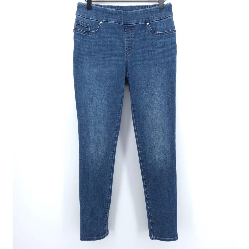 Chico's Women Jegging 0R (US 4R) Indigo Blue‎ Pull On Stretch Denim Skinny Jeans